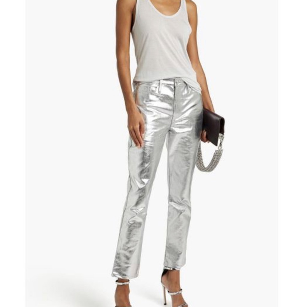 FRAME Women's Le Sylvie Coated High-rise Slender Straight-leg Jeans. Size 26